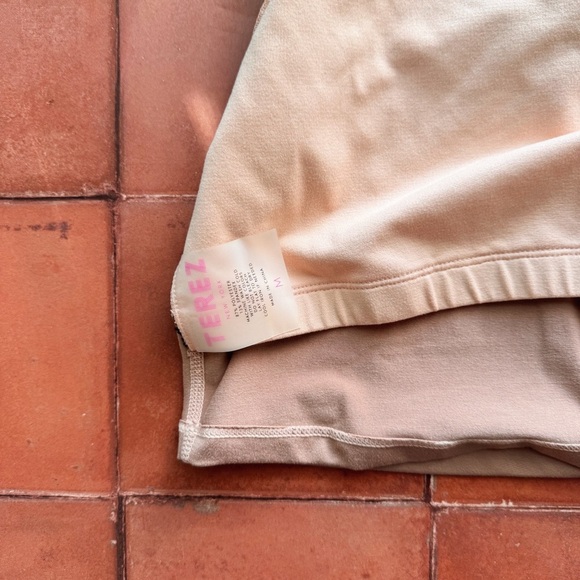 Sz S/M Terez Split Colorblock Crop Top & Leggings In Peach / Beige Set GUC - Picture 7 of 7